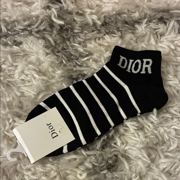 Dior Other - Dior Men's Striped Black and White Socks
